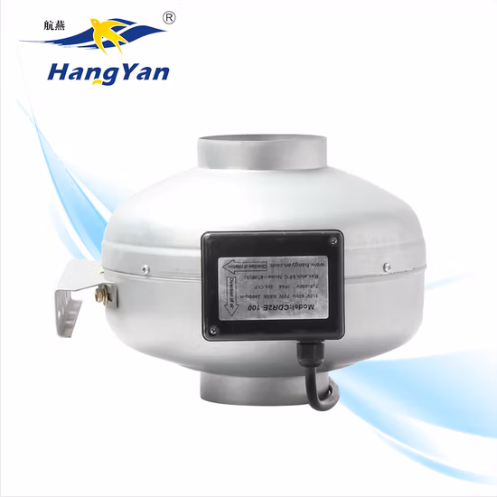 200 mm Hydroponics Centrifugal Exhaust Fan Blower Circular Inline Duct Fan Fresh Air Exchange Fan with Black Casing